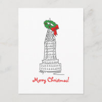 New York NYC Frohe Weihnachts-Wolkenkratzer-Kranz