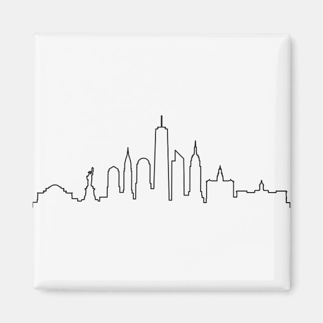 NEW YORK NYC Manhatten USA City Skyline Silhouette Magnet (Vorne)