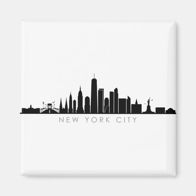 NEW YORK NYC Manhatten USA City Skyline Silhouette Magnet (Vorne)