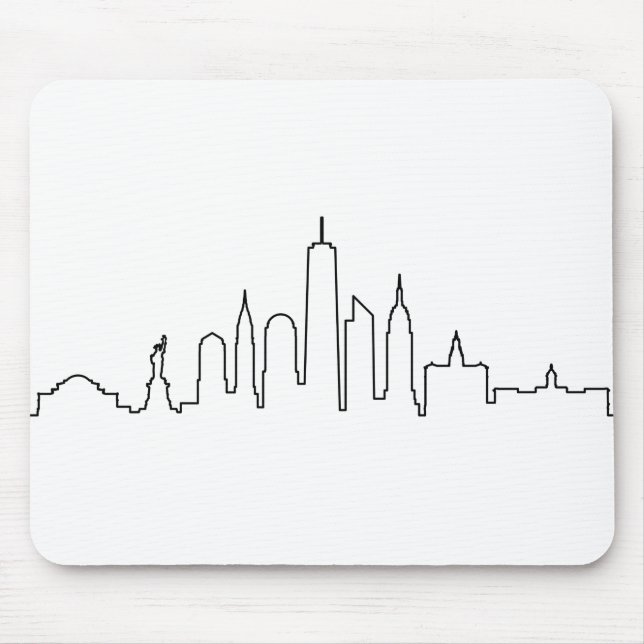 NEW YORK NYC Manhatten USA City Skyline Silhouette Mousepad (Vorne)