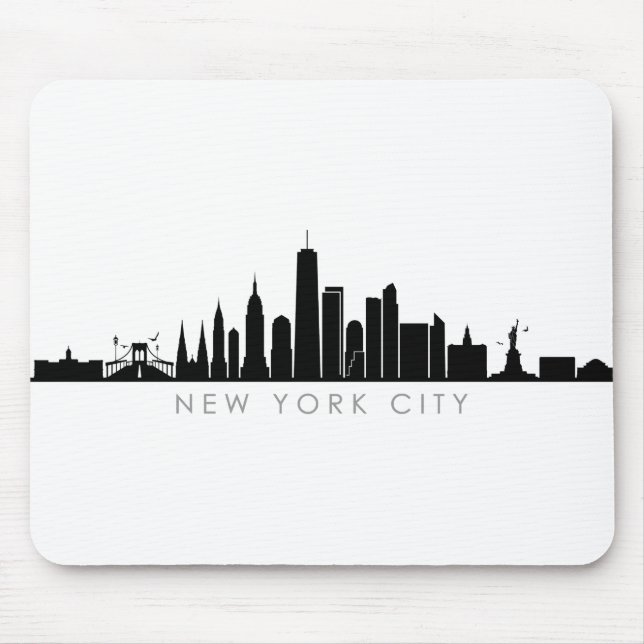 NEW YORK NYC Manhatten USA City Skyline Silhouette Mousepad (Vorne)