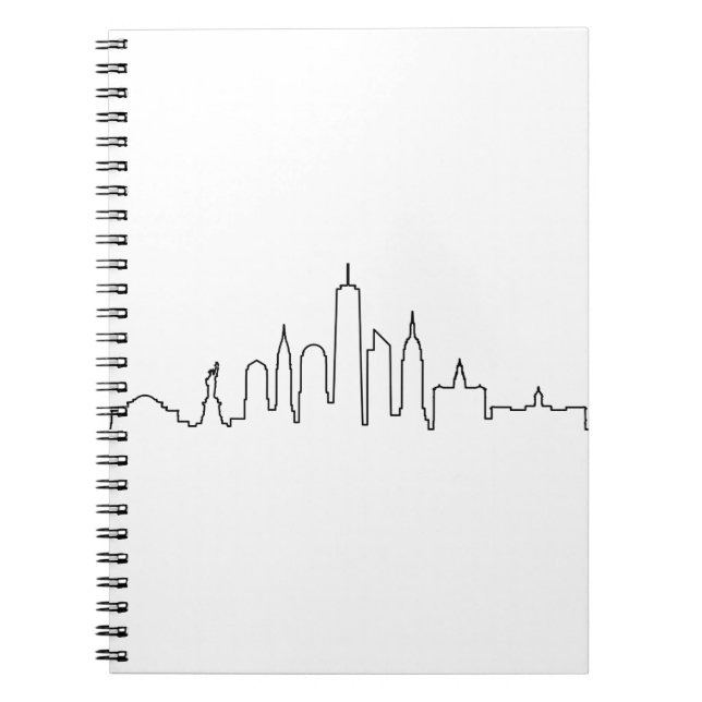 NEW YORK NYC Manhatten USA City Skyline Silhouette Notizblock (Vorderseite)
