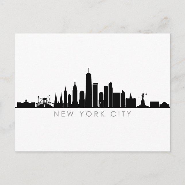NEW YORK NYC Manhatten USA City Skyline Silhouette Postkarte (Vorderseite)
