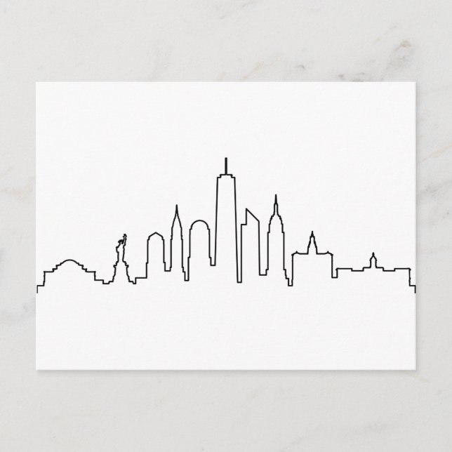 NEW YORK NYC Manhatten USA City Skyline Silhouette Postkarte (Vorderseite)