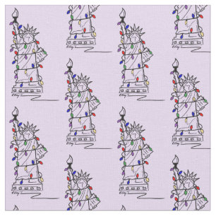 New York NYC Statue Liberty Christmas Chanukah Stoff