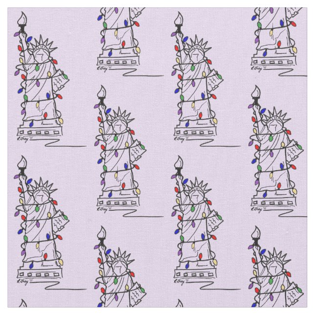 New York NYC Statue Liberty Christmas Chanukah Stoff (Nahaufnahme)