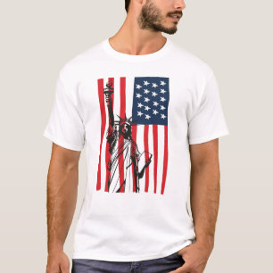 New York NYC Statue of Liberty USA Flag T-Shirt