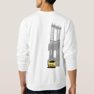 New York Nyc Yellow Taxi Brooklyn Bridge Herren Sweatshirt