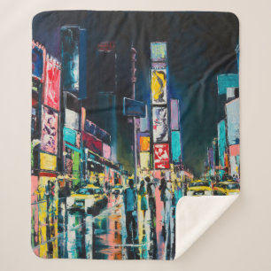 "New York" oil painting, a night view of New York, Sherpadecke