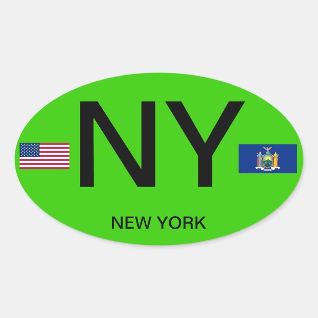 New York - Oval Sticker im europäischen Stil (Vorderseite)