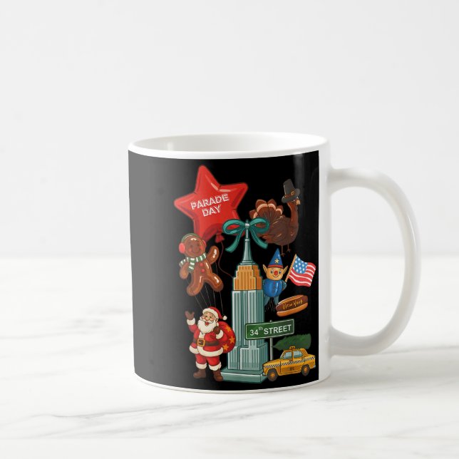 New York Parade Day Thanksgiving Santa Taxi  Kaffeetasse (Rechts)