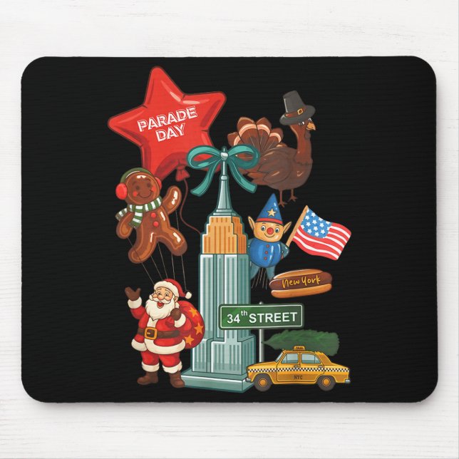New York Parade Day Thanksgiving Santa Taxi  Mousepad (Vorne)