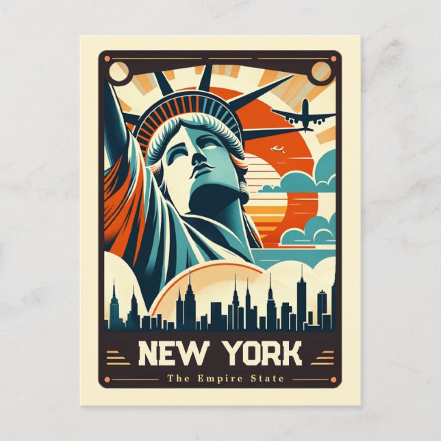 New York | Patriotischer Geist Vintag Postkarte (Vorderseite)