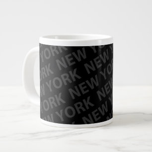 New York Pattern Dark Gray Jumbo-Tasse