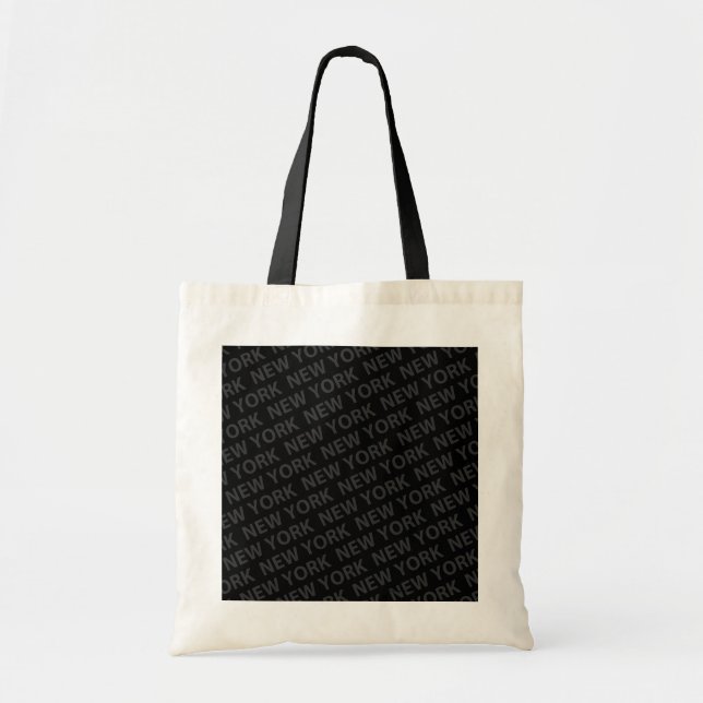 New York Pattern Dark Gray Tragetasche (Vorne)