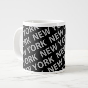 New York Pattern Gray Jumbo-Tasse