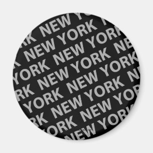 New York Pattern Gray Magnet