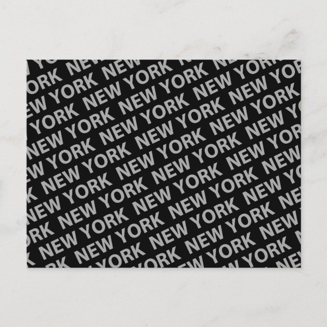 New York Pattern Gray Postkarte (Vorderseite)