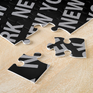 New York Pattern Gray Puzzle