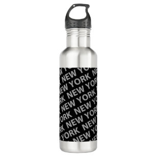 New York Pattern Gray Trinkflasche