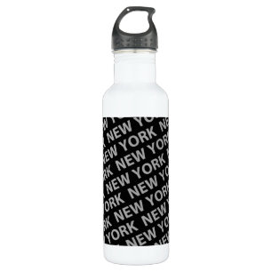 New York Pattern Gray Trinkflasche