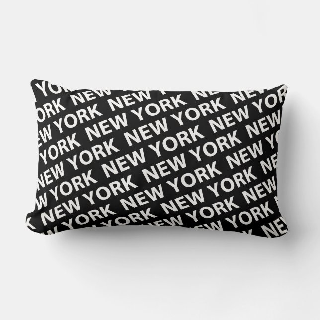 New York Pattern White Lendenkissen (Vorderseite)