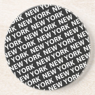New York Pattern White Sandstein Untersetzer