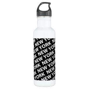 New York Pattern White Trinkflasche