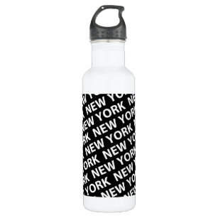 New York Pattern White Trinkflasche