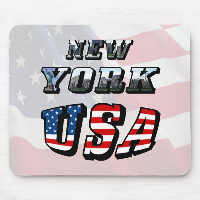 New York Picture and USA Text Mousepad (Vorne)