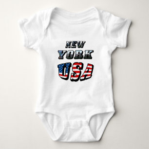 New York Picture und USA Text Baby Strampler