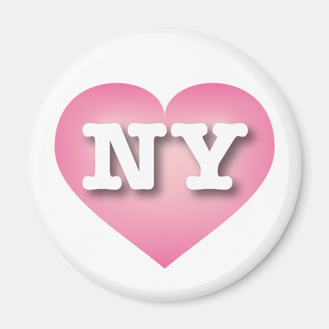 New York Pink Fade Heart - I Liebe NY Magnet (Vorne)