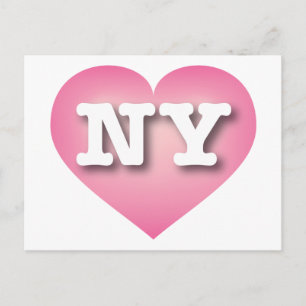 New York Pink Fade Heart - I Liebe NY Postkarte