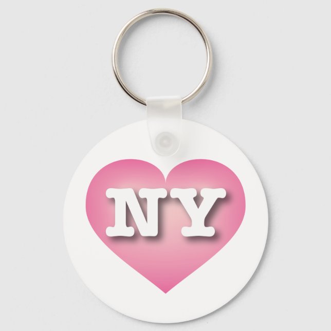New York Pink Fade Heart - I Liebe NY Schlüsselanhänger (Vorderseite)