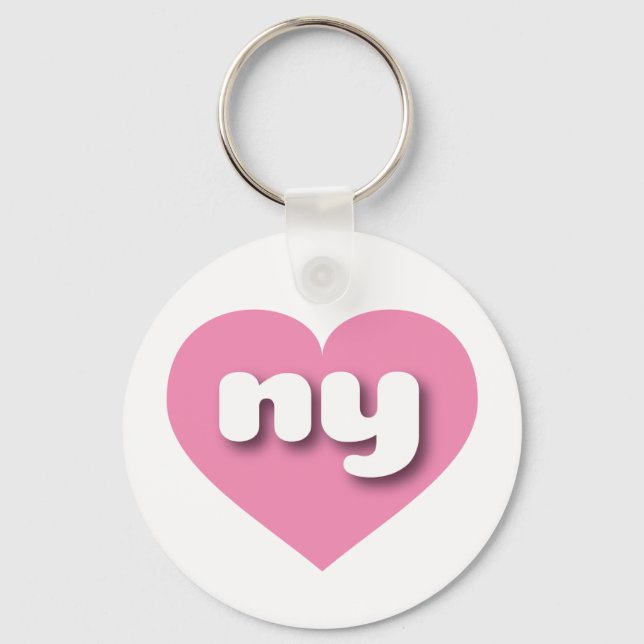 New York Pink heart - I Liebe ny Schlüsselanhänger (Vorderseite)
