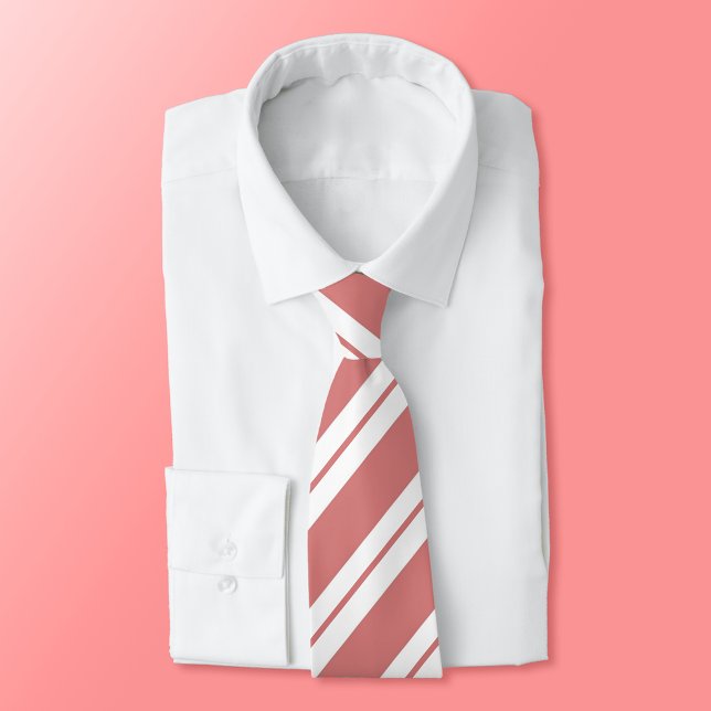 New York Pink und White Striped Neck Tie Krawatte (Von Creator hochgeladen)