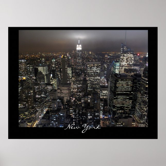New York Poster Cityscape New York Night Print (Vorne)