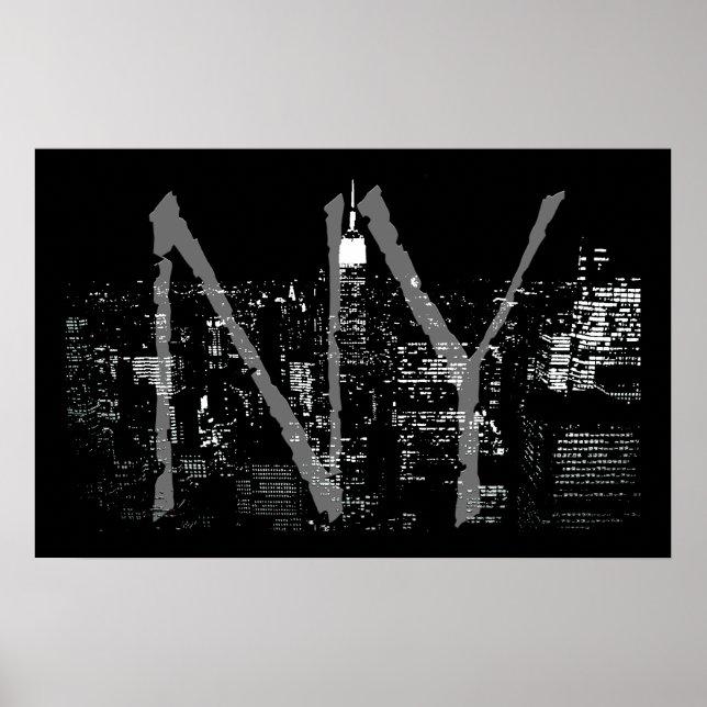 New York Poster Cityscape New York Night Print (Vorne)
