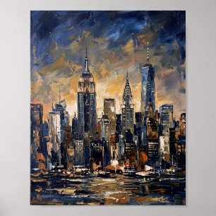 New York Poster Luxus-Abstraktes Ölgemälde