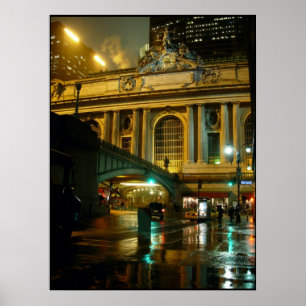 New York Print Cityscape New York Night Print Poster