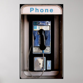 New York Public Pay Phone, Retro Phone Booth Poster
