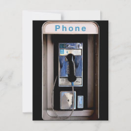 New York Public Pay Phone, Retro Phone Booth Postkarte