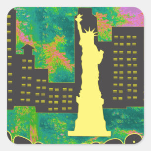 New York Quadratischer Aufkleber