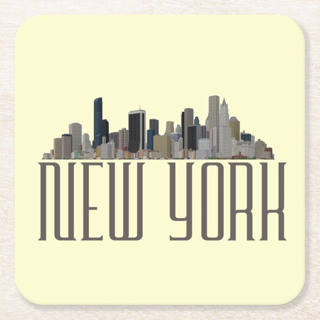 NEW YORK RECHTECKIGER PAPPUNTERSETZER (Vorderseite)