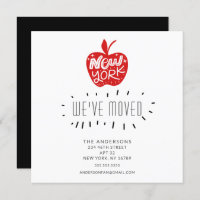 New York Red Apple Moving Announcement Card