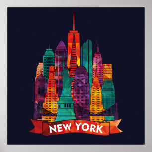 New York - Reisen zu den berühmten Sehenswürdigkei Poster