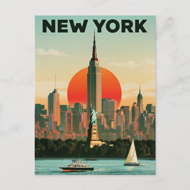 New York Reiseplakat Postkarte (Vorderseite)