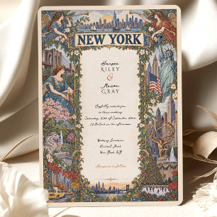 New York Reiseziel Poster Hochzeit Einladung