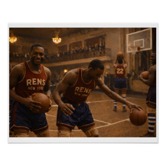 New York Rens Basketballteam-Aufwärmtraining Poster