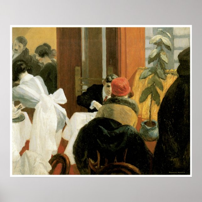 New York Restaurant c. 1922, Edward Hopper Poster (Vorne)